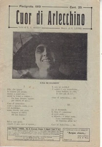 31) SPARTITO CUOR DI ARLECCHINO GINA DE CHAMERY VERSI E.A. MARIO MUSICA G. LEONE - Foto 1 di 2