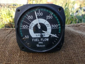 Vintage Beechcraft Aircraft Bendix Aviation Fuel Flow Gauge PPH - Picture 1 of 9