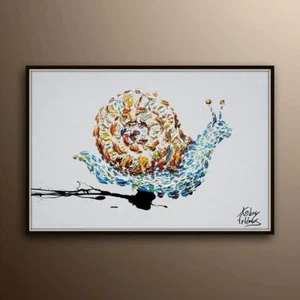 Tiermalerei 40", Schnecke, Geschenkidee, Original & Handarbeit, von Koby Feldmos - Bild 1 von 6