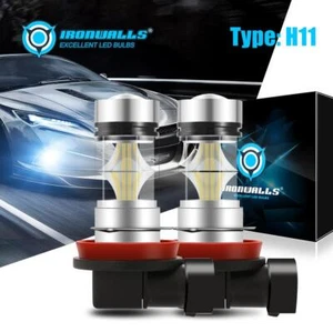 IRONWALLS H11 White LED Globes Front Fog Light Bulbs For Toyota Aurion 2006-2012 - Picture 1 of 12