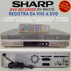 Videoregistratore Combinato Dvd/Vhs Sharp Dv-Rw370 Lettore Vcr Cassette Combo.