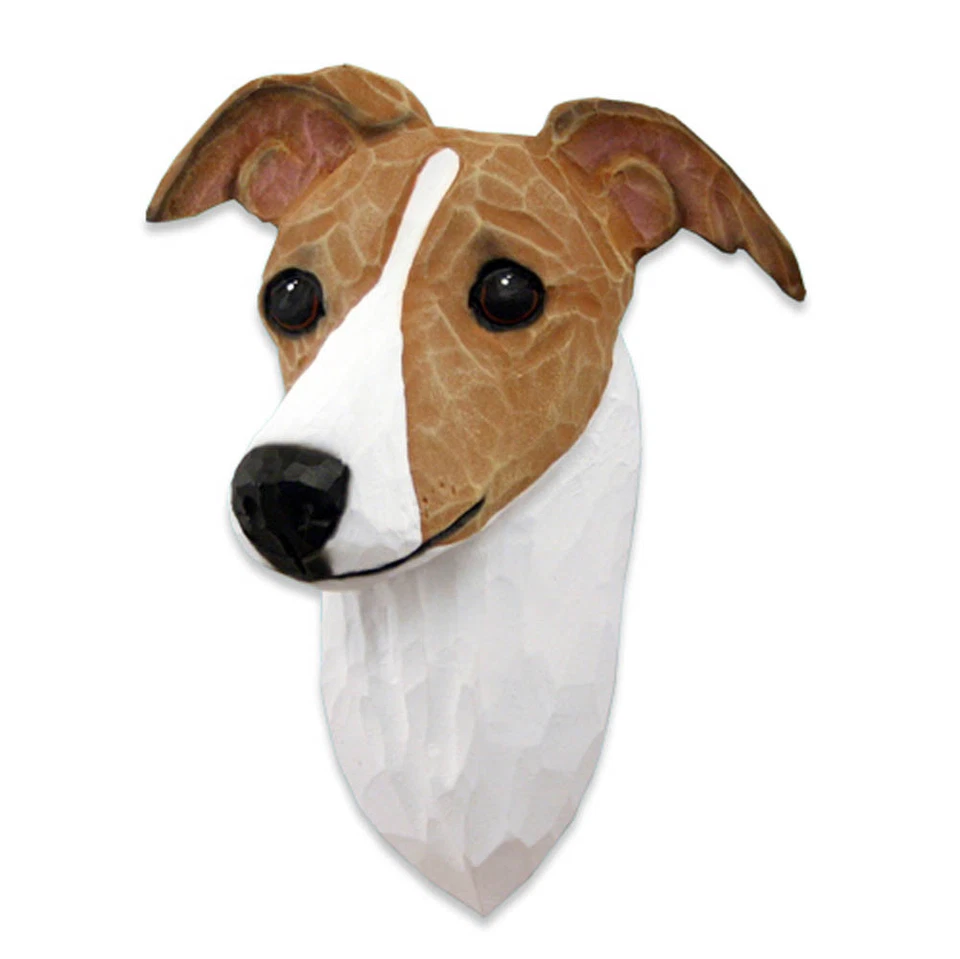 Итальянский борзая голова табличка фигурка палевый/белый - Изображение 1 из 1