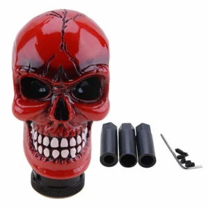 1X Universal Skull Head Manual Car Gear Stick Shifter Knob Shift Lever Handle - Picture 1 of 10