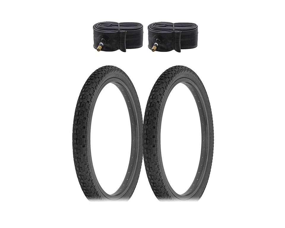 PAIR OF BLACK JUMPER TREAD BMX ALTALINE TIRE BIKE 20"X1.95" BICYCLE TIRES &TUBES - Image 1 of 1