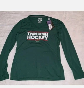 Adidas Minnesota Twin Cities Hockey Shirt Size Large New w $38 Tag NHL long slv - Picture 1 of 2