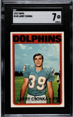 1972 Larry Csonka Dolphins SGC 7 #140 - Image 1 of 2