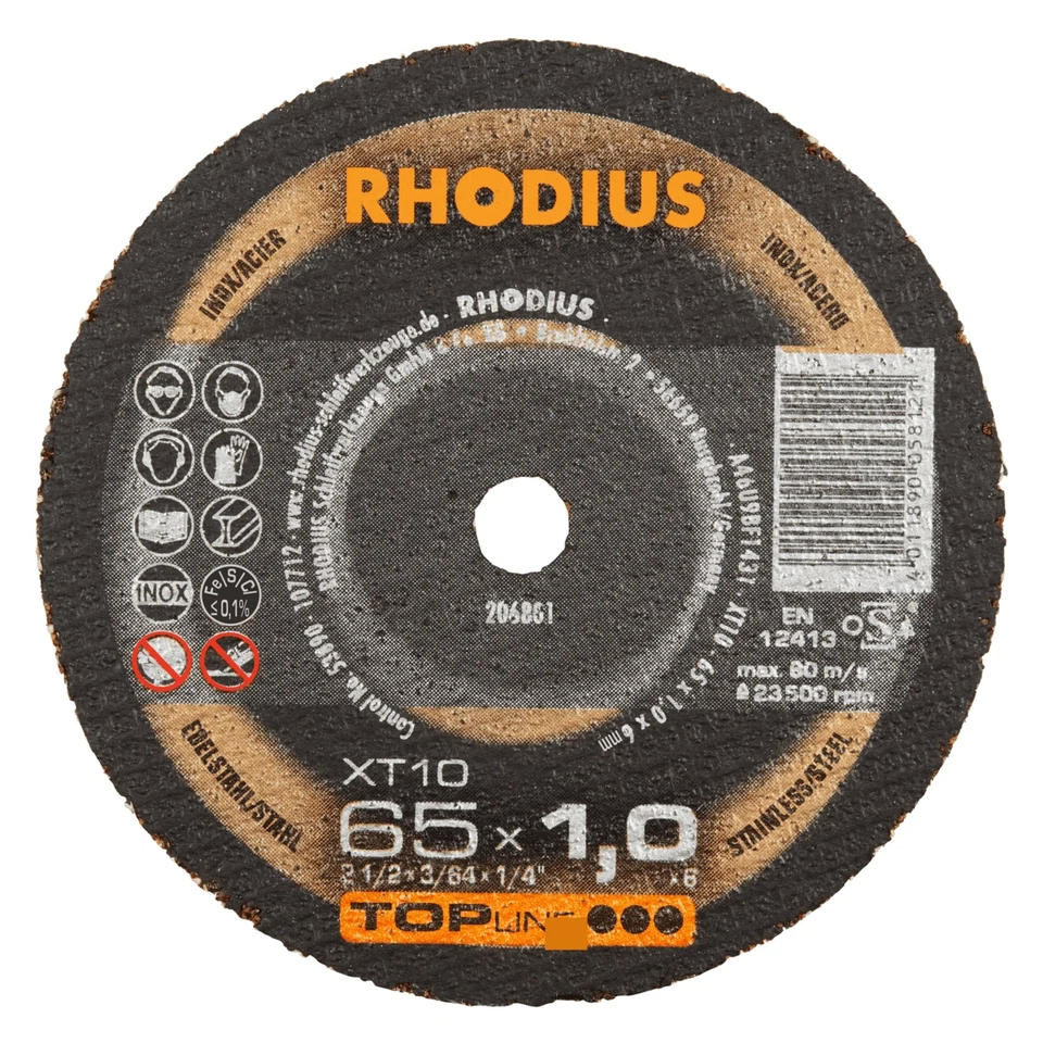 50 x RHODIUS Extradünne Mini Trennscheibe XT10 MINI Ø 65 mm - Bild 1 von 1