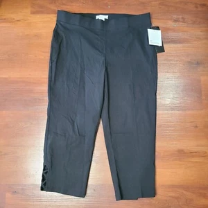 89th Madison Capri Pants Womens L Black Tummy Control Comfort Waist Stretch New - Picture 1 of 22