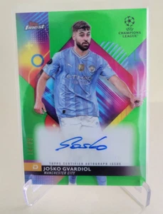 2023-24 TOPPS FINEST UEFA JOSKO GVARDIOL GREEN AUTO #A-JV Ser #14/99 - Picture 1 of 2