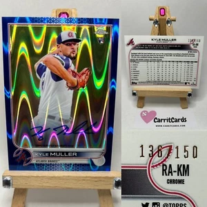 Kyle Muller 2022 Topps Chrome Rookie Autographs BLUE RAYWAVE /150 Atlanta Braves - Bild 1 von 7