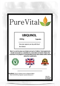 Ubiquinol 300mg Capsules – Cellular Energy & Heart Support by PureVital - Picture 1 of 1
