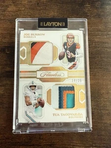 2020-21 Panini Flawless Tua Tagovailoa Joe Burrow Dual Diamond Patch 2 /25 - Picture 1 of 2