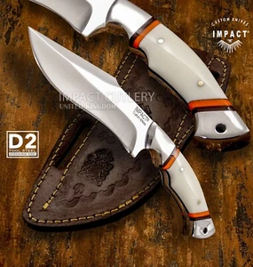 Impact Cutlery rare custom full tang D2 hunting knife acrylic ivorite handle - Picture 1 of 12