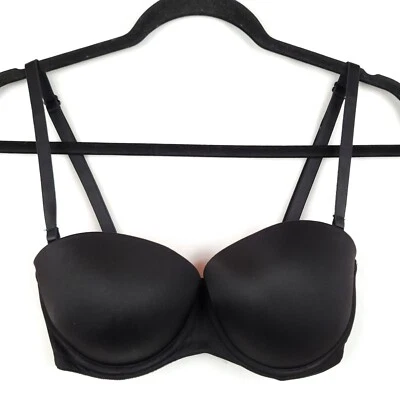 Victorias Secret PINK Wear Everywhere Multiway Push-Up 32DD Black T-Shirt - Image 1 of 4
