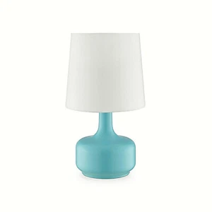 MidCentury style Metal 3-way Touch On Powder Blue Table Lamp 17.5in H - Picture 1 of 2