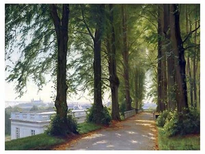 Landscape Park Road Trees C. Zacho Tile Mural Kitchen Backsplash Marble Ceramic - Picture 1 of 7