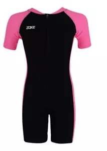 ZOKE Kids one-piece girls' boxer short-sleeved training swimsuit Size 160 Small - Picture 1 of 6