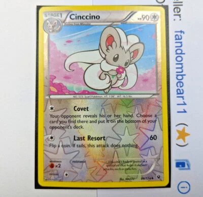 Cinccino - REVERSE HOLO card - 88/124 XY Fates Collide 2016 Pokemon TCG - Image 1 of 4