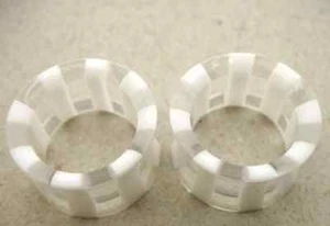 PAIR 4G 5MM STRIPED TUNNELS DOUBLE FLARED PLUGS PLUG - Picture 1 of 1