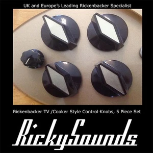 TV/Cooker Style Control Knobs For Rickenbacker Guitar - 5 Piece Set -Made In USA - Picture 1 of 1