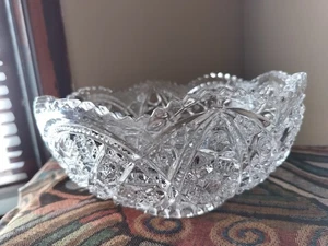 Vintage Pressglas Kristall Schale Floral Hobnail 8,5 - Bild 1 von 11