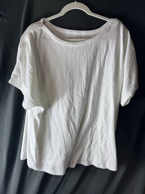 Top Denim & Co. Essentials Interlock cuello barco con botón Dtls talla 3XL Foto 1 de 4