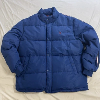 U.S. Polo Assn. USPA Varsity Bomber Puffer Blue Jacket Coat Size 2XL NWT - Image 1 of 4