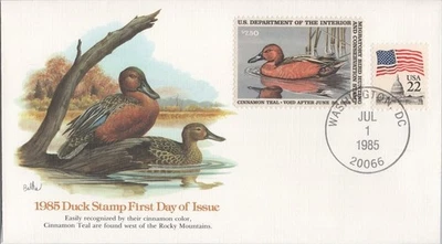 1985 US RW52 Fleetwood FDC Federal Hunting Permit Duck Stamp ZAYIX 113022SM83 - Image 1 of 2