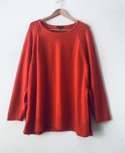 Eileen Fisher Knit Tunic Sweater Women Size L Red Quiet Luxury Sustainable - Picture 1 of 10