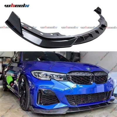 For 2019-2022 BMW 3 Series G20 M Sport Carbon Fiber Front Bumper Lip Spoiler Kit Foto 1 de 4