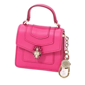BVLGARI Serpenti Borsa Charm Portachiavi Pelle Rosa 5242724M Ottime Condizioni - Foto 1 di 14