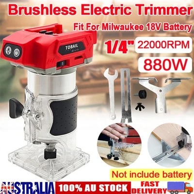 Cordless Brushless 1/4'' Hand Trimmer Compact Router For Milwaukee 18V Battery - image 1 of 4