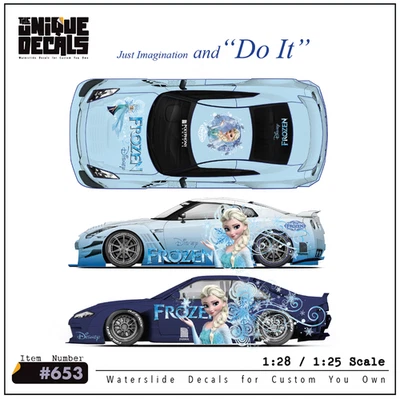 Animation Wrap Waterslide Decals White Toner 1/28-25 Custom RC Diecast # 653 - Image 1 of 4
