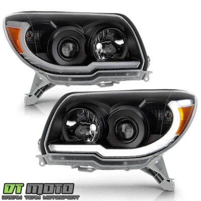 For 2006-2009 Toyota 4Runner Black LED Tube Upgrade Style Projector Headlights - Image 1 of 4