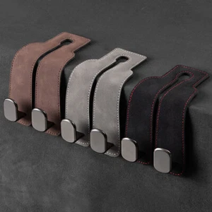Car Headrest Hook Seat Back Dual Cargo Organizer Bag Purse Holder Hanger Leather - Picture 1 of 12