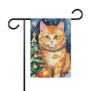 Katze Christbaumschmuck Flagge, Urlaub Gartenfahne, Hausfahne, Weihnachtskatze - Bild 1 von 9