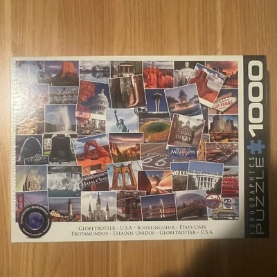 EuroGraphics USA Globetrotter Jigsaw Puzzle 1000 Piece 6000-0750 - Image 1 of 2