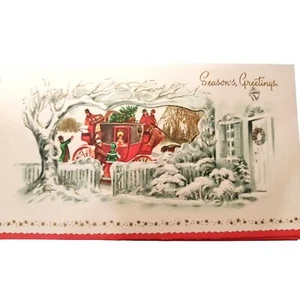 1940s Christmas Cards Cut-Out 3-Fold Vertical & Horizontal Set 4 Vintage Unused - Picture 1 of 13