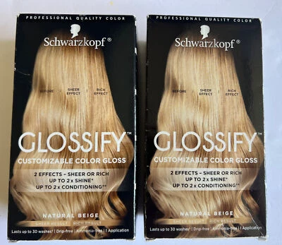 2 Schwarzkopf GLOSSIFY Brilho Colorido Personalizável Bege Narutal Dura 30 Lavagens - Imagem 1 de 4