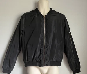 New Look Classic Black Long Sleeve Bomber Windbreaker Zipper Slim Fit Jacket XL - Picture 1 of 9