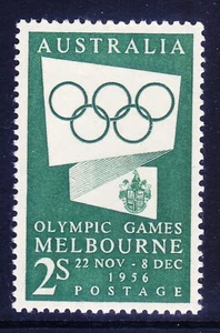 Australia 286 MNH 1955 2sh Deep Green 1956 Olympic Games Melbourne Issue - Picture 1 of 1