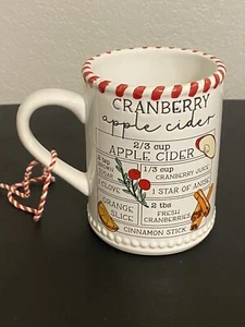 Mud Pie Christmas, Thanksgiving Apple Cider Recipe Mug NWT - Picture 1 of 3