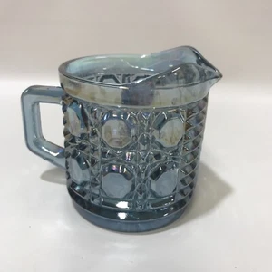 Vintage Indiana Glass Blue Iridescent Color Carnival Glass One Cup Creamer - Picture 1 of 7