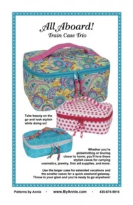 By Annie Sewing Pattern All Aboard Train Case Trio - Picture 1 of 1