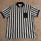 Foot Locker Employee Shirt Men's Black White Stripes Referee Uniform Size Medium