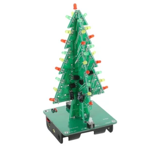 Kit de árbol de Navidad LED de tres colores hágalo usted mismo piezas electrónicas circuito flash colorido 3D - Imagen 1 de 12