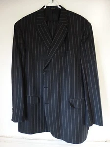 Hart Schaffner Marx Men's 2-Piece Suit Gold Trumpeter Pinstripe black 56R 46x31 - Picture 1 of 10