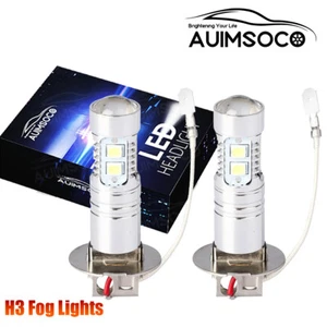 H3 Led Fog Light Bulb 80W CSP Bright 6500K Xenon White Daytime Running Light DRL - Picture 1 of 12