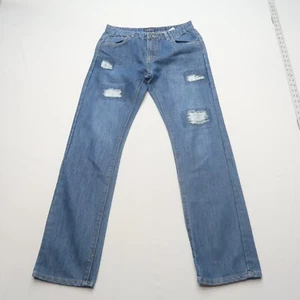 Lucky Brand Boys Youth Billy Straight Jeans Size 20 Distressed Patched (30x31) - Picture 1 of 11