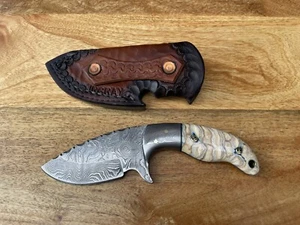 Carl JR Gray Custom Handmade Damascus Drop Point Skinner. Celtic Vine Filework - Picture 1 of 9